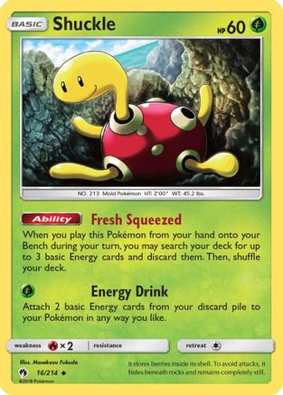 Shuckle 016 - Reverse Holofoil SM Lost Thunder - Uncommon