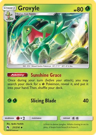 Grovyle 021 - Reverse Holofoil SM Lost Thunder - Uncommon