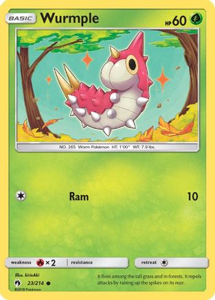 Wurmple (23) (23) 023/214 - Reverse Holofoil SM Lost Thunder - Common
