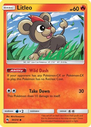Litleo/214 - Reverse Holofoil SM Lost Thunder - Common