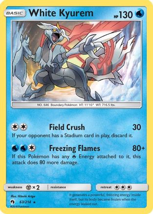 White Kyurem/214 - Reverse Holofoil SM Lost Thunder - Holo Rare