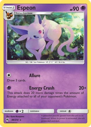 Espeon 089 - Reverse Holofoil SM Lost Thunder - Rare