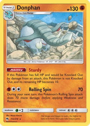 Donphan - Reverse Holofoil SM Lost Thunder - Rare