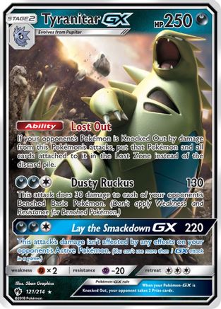 Tyranitar GX 121 - Holofoil SM Lost Thunder - Ultra Rare