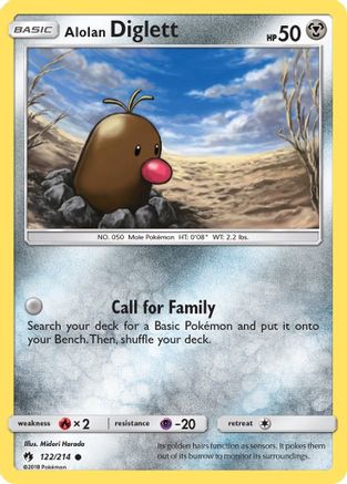 Alolan Diglett 122 - Reverse Holofoil SM Lost Thunder - Common