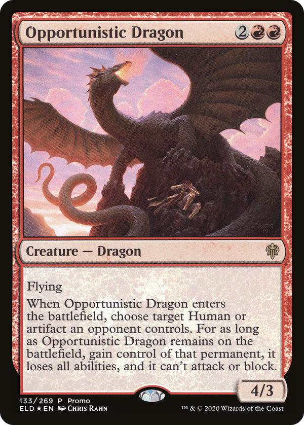 Opportunistic Dragon (MEDIA-133) - Throne of Eldraine Promos Foil