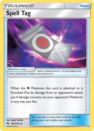 Spell Tag 190 - Reverse Holofoil SM Lost Thunder - Uncommon
