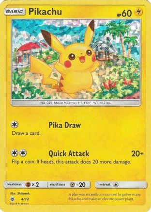 Pikachu - 4/12/12 - Holofoil McDonalds Promos 2018 - Promo