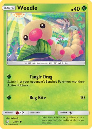 Weedle (2) (2) 002 - Reverse Holofoil SM Team Up - Common
