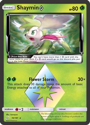 Shaymin Prism Star 010 - Holofoil SM Team Up - Prism Rare