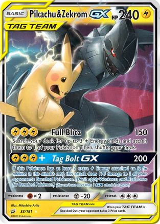 Pikachu & Zekrom GX 033 - Holofoil SM Team Up - Ultra Rare