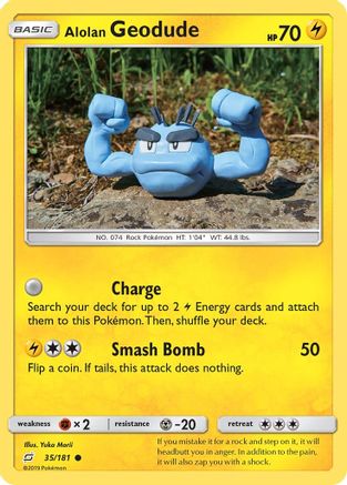 Alolan Geodude (35) (35) 035 - Reverse Holofoil SM Team Up - Common