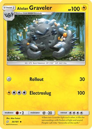 Alolan Graveler 036 - Reverse Holofoil SM Team Up - Uncommon