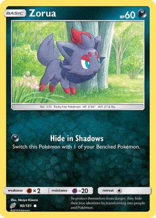Zorua 090 - Reverse Holofoil SM Team Up - Common