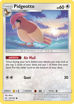 Pidgeotto 123 SM Team Up - Common