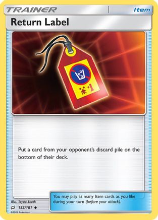 Return Label - Reverse Holofoil SM Team Up - Uncommon