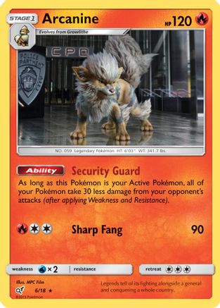Arcanine 006 - Holofoil Detective Pikachu - Rare