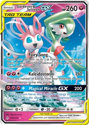 Gardevoir & Sylveon GX 130 - Holofoil SM Unbroken Bonds - Ultra Rare