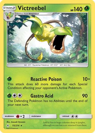 Victreebel/214 - Reverse Holofoil SM Unbroken Bonds - Rare
