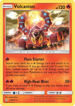 Volcanion 025 - Reverse Holofoil SM Unbroken Bonds - Holo Rare
