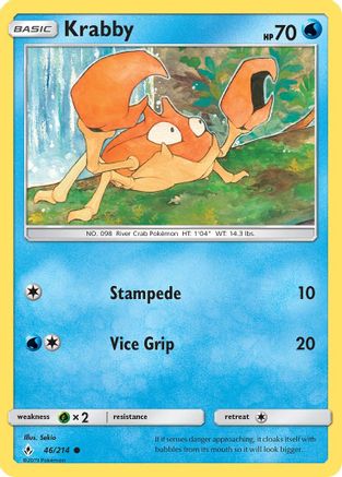 Krabby 046 - Reverse Holofoil SM Unbroken Bonds - Common