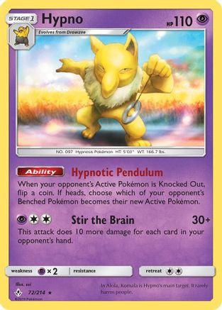 Hypno - Reverse Holofoil SM Unbroken Bonds - Rare