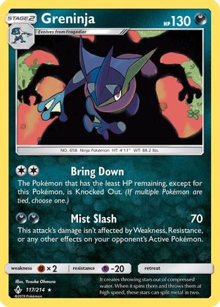 Greninja 117 - Holofoil SM Unbroken Bonds - Holo Rare