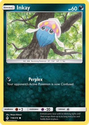 Inkay/214 - Reverse Holofoil SM Unbroken Bonds - Common