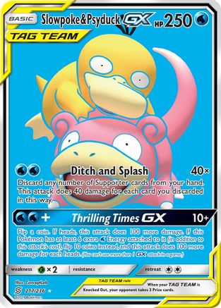 Slowpoke & Psyduck GX (Full Art) - Holofoil SM Unified Minds - Ultra Rare