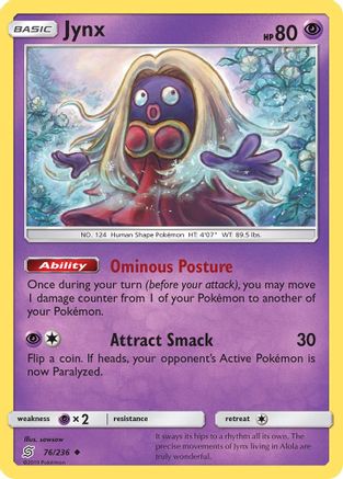 Jynx 076 - Reverse Holofoil SM Unified Minds - Uncommon