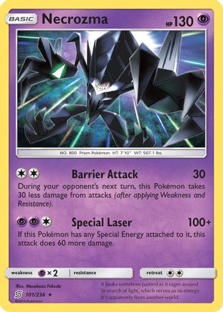 Necrozma 101 - Reverse Holofoil SM Unified Minds - Rare