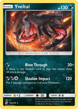 Yveltal 139 - Holofoil SM Unified Minds - Holo Rare