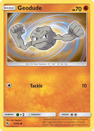 Geodude 033 - Reverse Holofoil Hidden Fates - Common