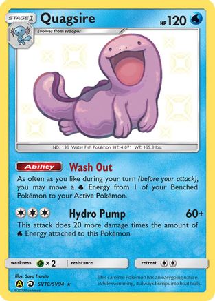 Quagsire SV10 - Holofoil Hidden Fates Shiny Vault - Shiny Holo Rare