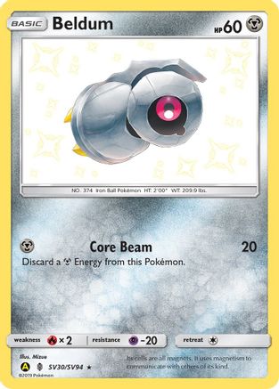 Beldum SV30 - Holofoil Hidden Fates Shiny Vault - Shiny Holo Rare