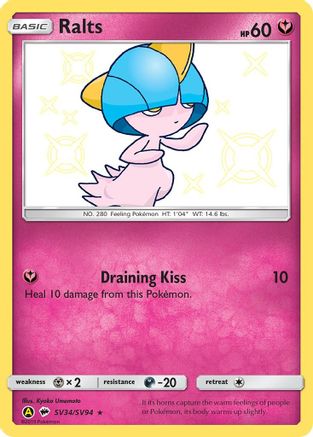 Ralts SV34 - Holofoil Hidden Fates Shiny Vault - Shiny Holo Rare