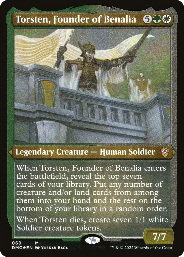Torsten, Founder of Benalia (Foil Etched) (DMC-069) - Dominaria United Commander Foil