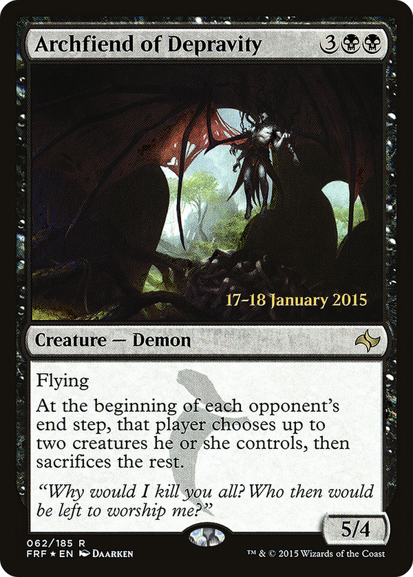 Archfiend of Depravity (PRE-062) - Fate Reforged Promos Foil
