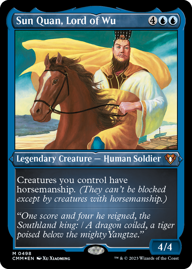 Sun Quan, Lord of Wu (Foil Etched) (CMM-498) - Commander Masters Foil