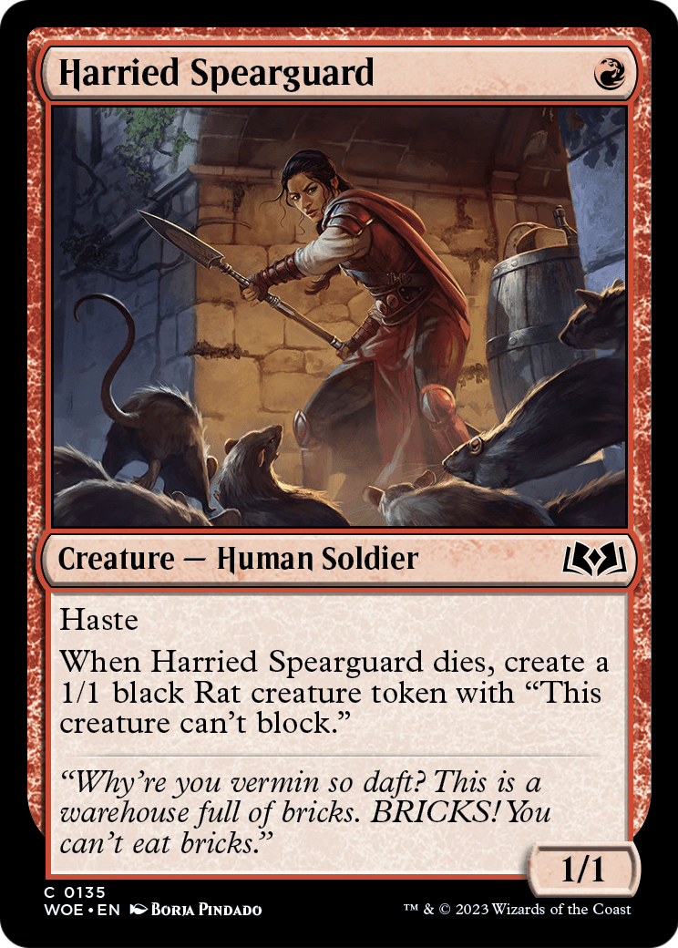 Harried Spearguard (WOE-135) - Wilds of Eldraine Foil