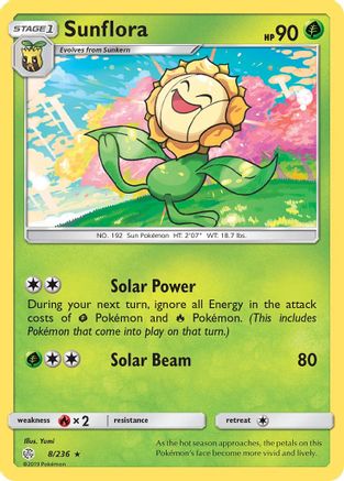 Sunflora 008 - Reverse Holofoil SM Cosmic Eclipse - Rare