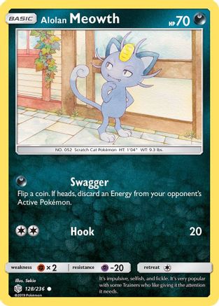 Alolan Meowth 128 SM Cosmic Eclipse - Common