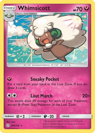 Whimsicott 148 - Reverse Holofoil SM Cosmic Eclipse - Rare