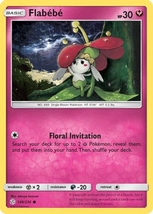 Flabebe 149/236 - Reverse Holofoil SM Cosmic Eclipse - Common