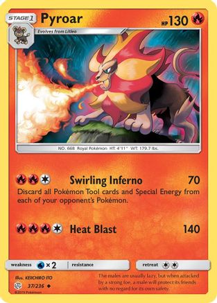 Pyroar - Reverse Holofoil SM Cosmic Eclipse - Uncommon