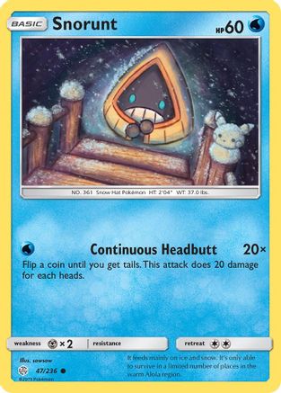 Snorunt 047 - Reverse Holofoil SM Cosmic Eclipse - Common