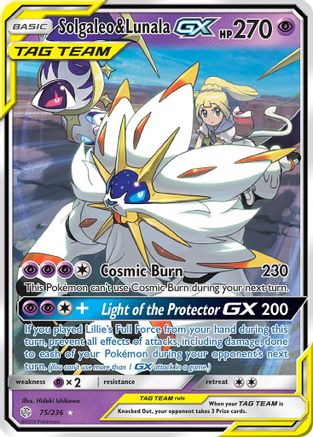 Solgaleo & Lunala GX 075 - Holofoil SM Cosmic Eclipse - Ultra Rare