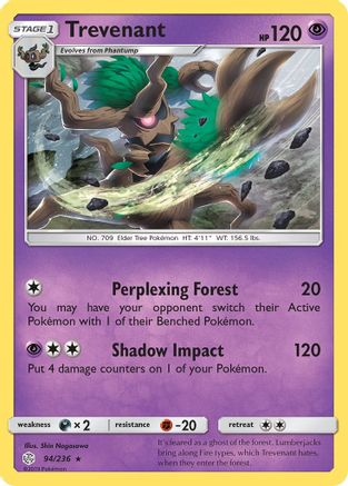 Trevenant - Reverse Holofoil SM Cosmic Eclipse - Rare