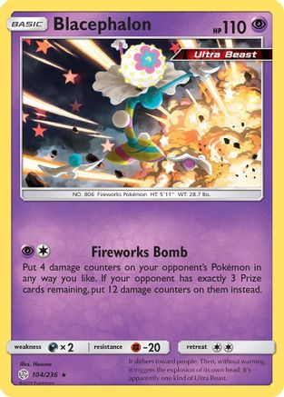 Blacephalon 104 - Reverse Holofoil SM Cosmic Eclipse - Holo Rare