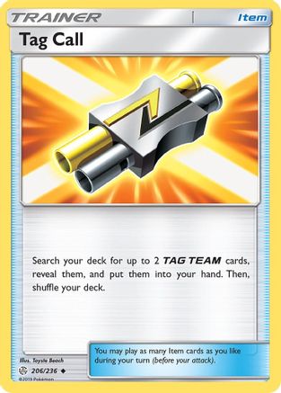 Tag Call 206 - Reverse Holofoil SM Cosmic Eclipse - Uncommon